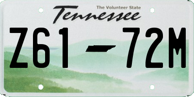 TN license plate Z6172M