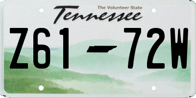 TN license plate Z6172W