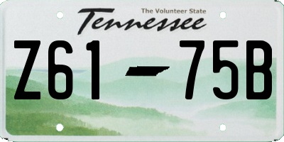 TN license plate Z6175B