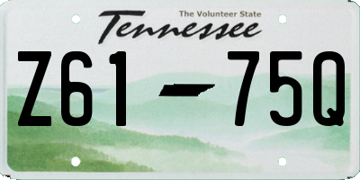 TN license plate Z6175Q