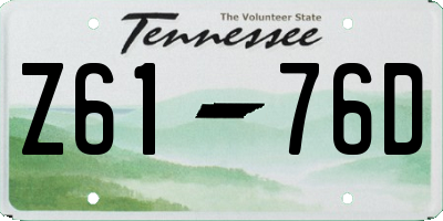 TN license plate Z6176D