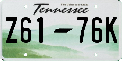 TN license plate Z6176K