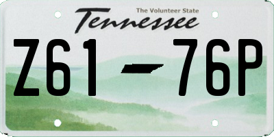 TN license plate Z6176P