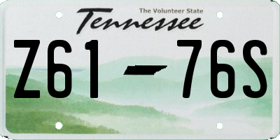TN license plate Z6176S