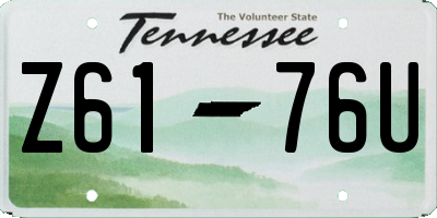 TN license plate Z6176U