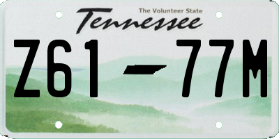 TN license plate Z6177M