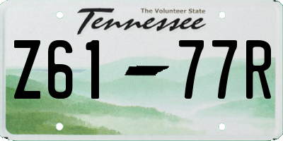 TN license plate Z6177R