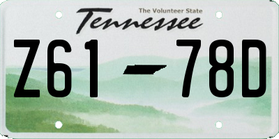 TN license plate Z6178D