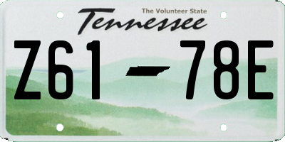 TN license plate Z6178E