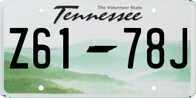 TN license plate Z6178J