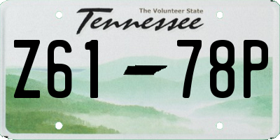 TN license plate Z6178P