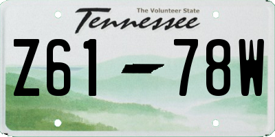 TN license plate Z6178W