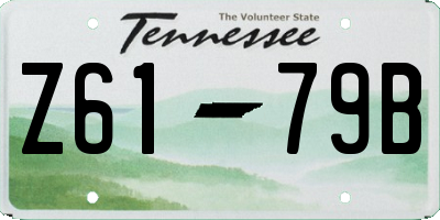 TN license plate Z6179B