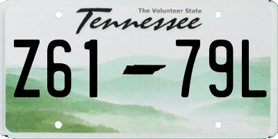 TN license plate Z6179L