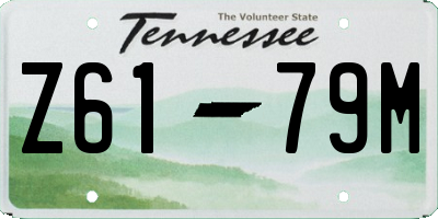 TN license plate Z6179M
