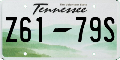 TN license plate Z6179S
