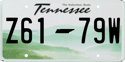 TN license plate Z6179W