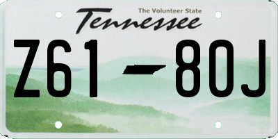 TN license plate Z6180J