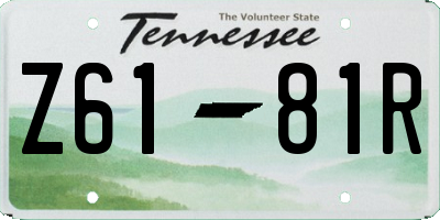 TN license plate Z6181R