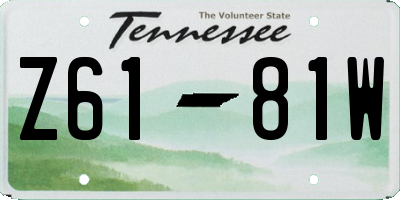 TN license plate Z6181W