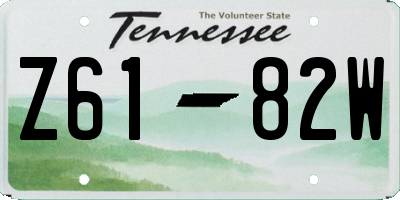 TN license plate Z6182W