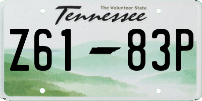 TN license plate Z6183P