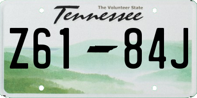 TN license plate Z6184J