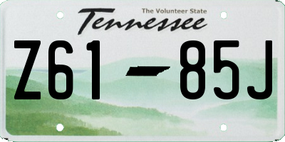 TN license plate Z6185J