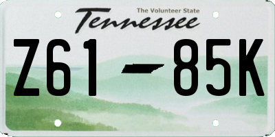 TN license plate Z6185K