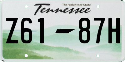TN license plate Z6187H