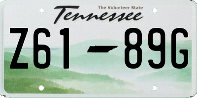 TN license plate Z6189G