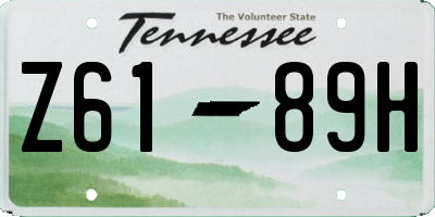 TN license plate Z6189H