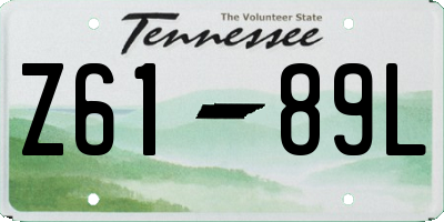 TN license plate Z6189L