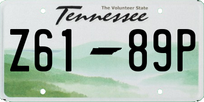 TN license plate Z6189P