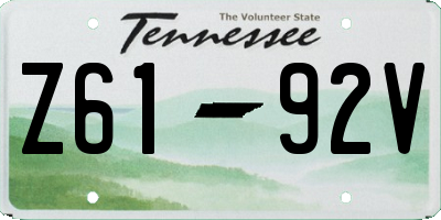 TN license plate Z6192V