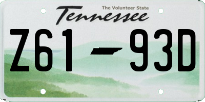 TN license plate Z6193D