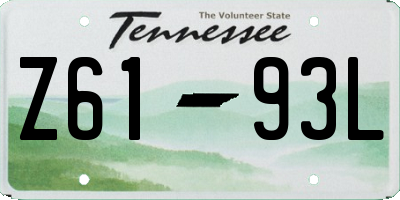 TN license plate Z6193L