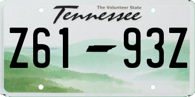 TN license plate Z6193Z