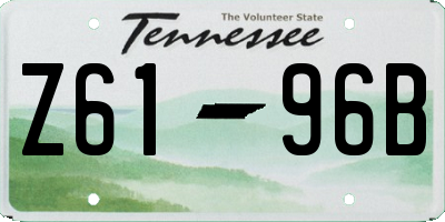 TN license plate Z6196B
