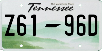 TN license plate Z6196D