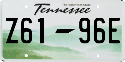 TN license plate Z6196E