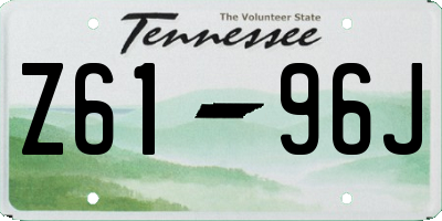 TN license plate Z6196J