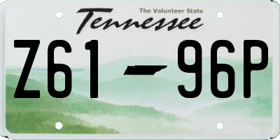 TN license plate Z6196P