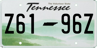 TN license plate Z6196Z