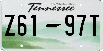 TN license plate Z6197T