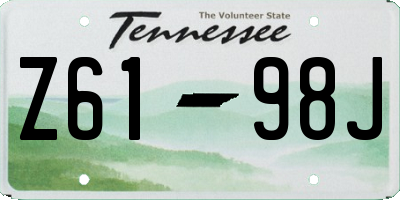 TN license plate Z6198J