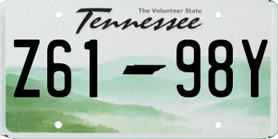 TN license plate Z6198Y