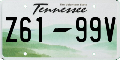 TN license plate Z6199V