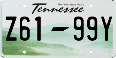 TN license plate Z6199Y