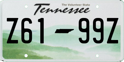TN license plate Z6199Z